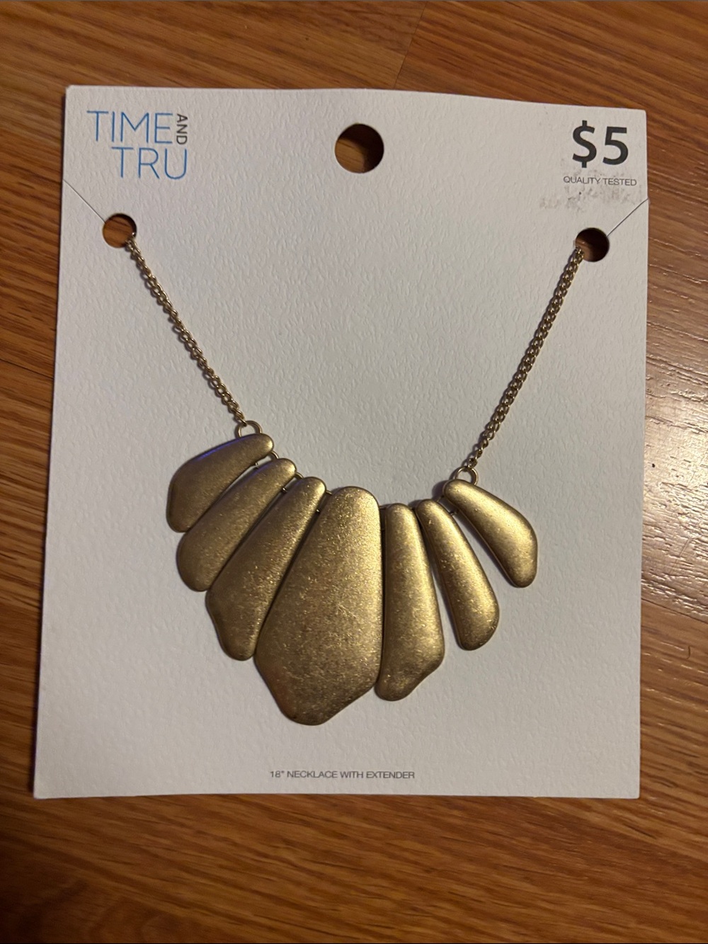 New Time and Tru Gold Statement Bib Necklace